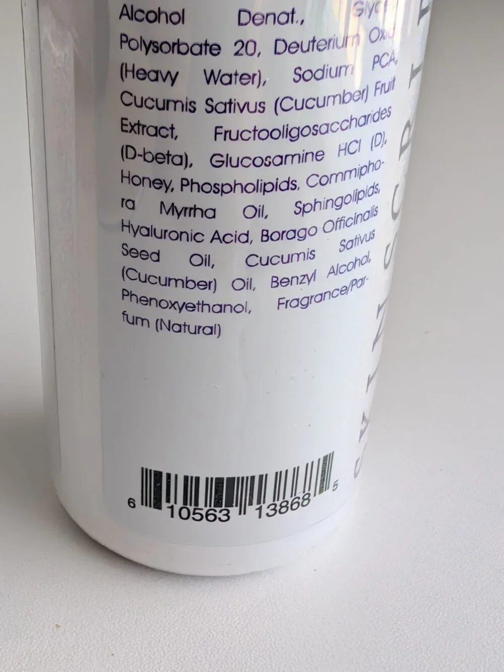 Skin Script Cucumber Hydration Toner w Hyaluronic Acid 3.3oz/100ml SEALED